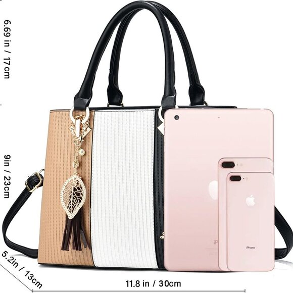 Purses and Handbags for Women Leather Tote Shoulder Bag Medium Satchel Purse Top - Picture 6 of 7